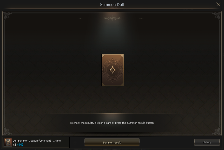 Using a Common Doll Summon Coupon