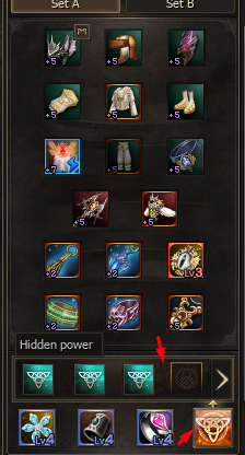 Hidden Power slots in the inventory